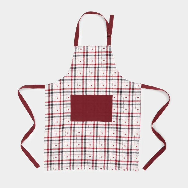 Фартук, 65х85 см, хлопок, молочный, Клетка, Hazel heart