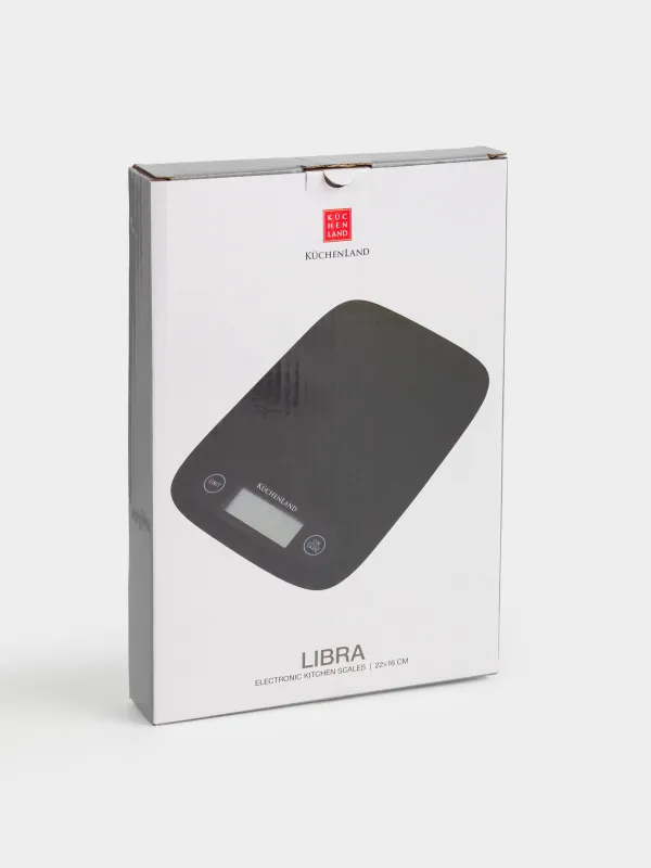 Весы кухонные, 22х16 см, электронные, подвесные, пластик/резина черные, Libra, image-3