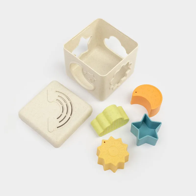 Игрушка-сортер, 11 см, 5 пр, развивающая, растительное волокно/пластик, Кубик, Kiddy