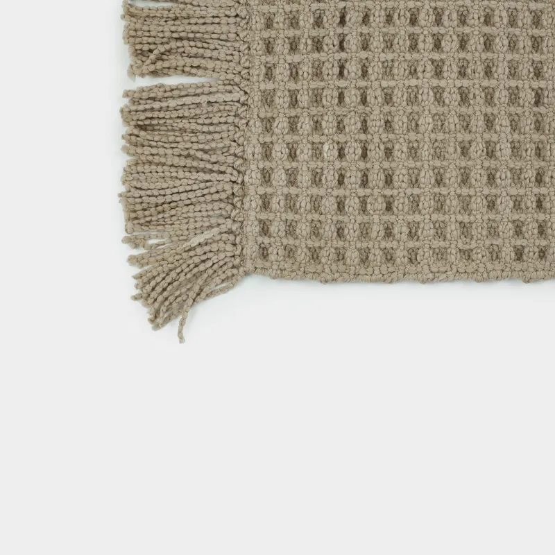 Коврик, 50x80 см, с бахромой, хлопок/полиэстер, песочный, Nordkap, image-1