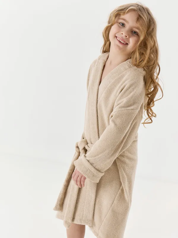 Халат детский, бежевый, Ушки, Teddy, image-3