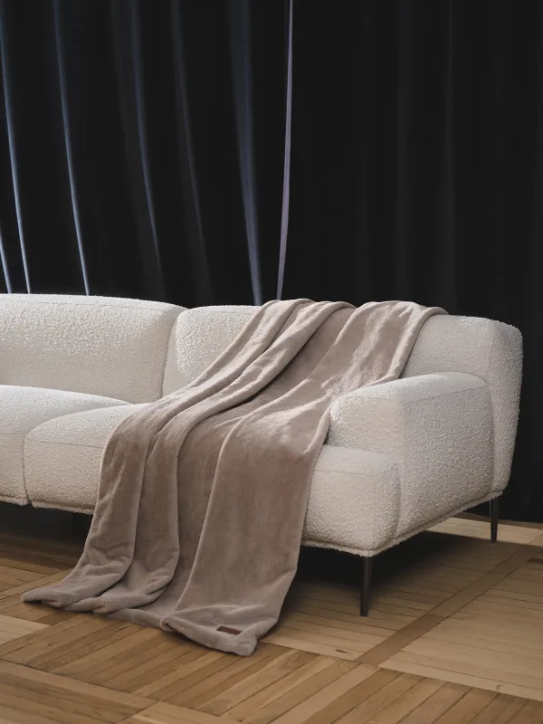 Плед, 130х170 см, двусторонний, искусственный мех/фланель, песочный, Flannel, image-3