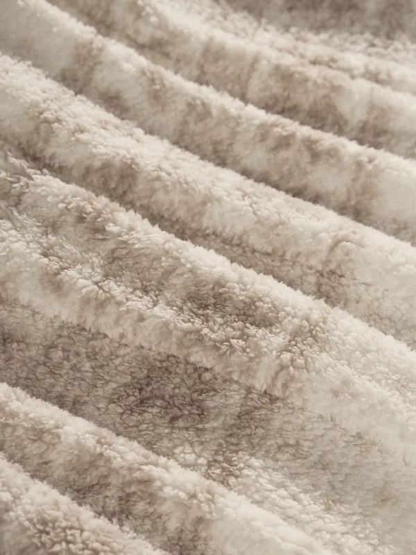 Плед, 130х170 см, шерпа, молочно-бежевый, Узоры, Sherpa, image-3