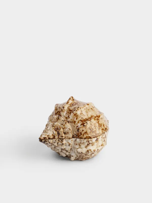 Шкатулка для украшений, 13х10 см, керамика R, молочно-коричневая, Ракушка, Seaside, image-0