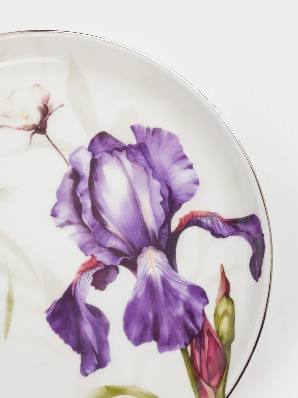 Тарелка десертная, 20 см, 2 шт, фарфор F, с серебристым кантом, Ирис, Antarctica Flowers, image-2