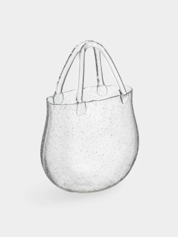 Ваза для цветов, 27 см, с ручкой, Clear, image-1