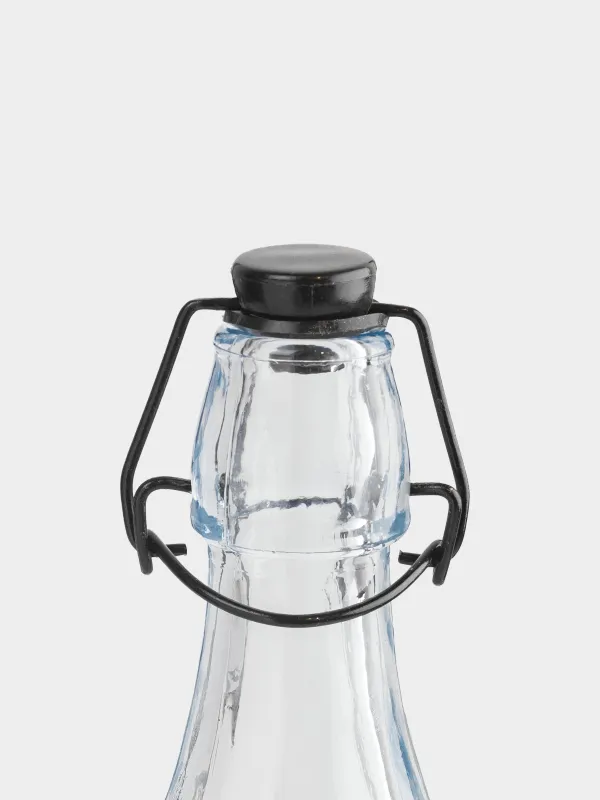 Бутылка для масла или уксуса, 1 л, с клипсой, стекло Р/металл, Clear title, image-2