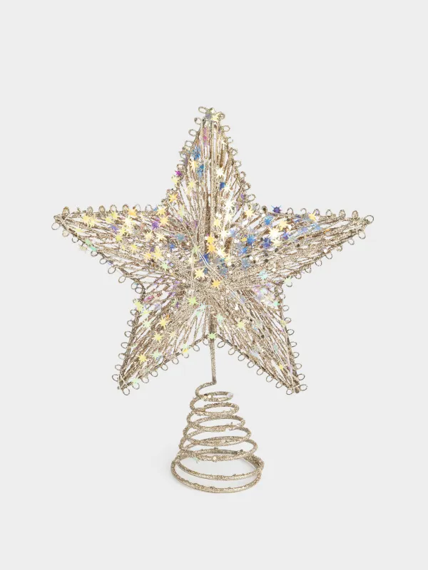 Звезда на елку, 20х25 см, полиэстер/металл, Christmas sparkle, image-0