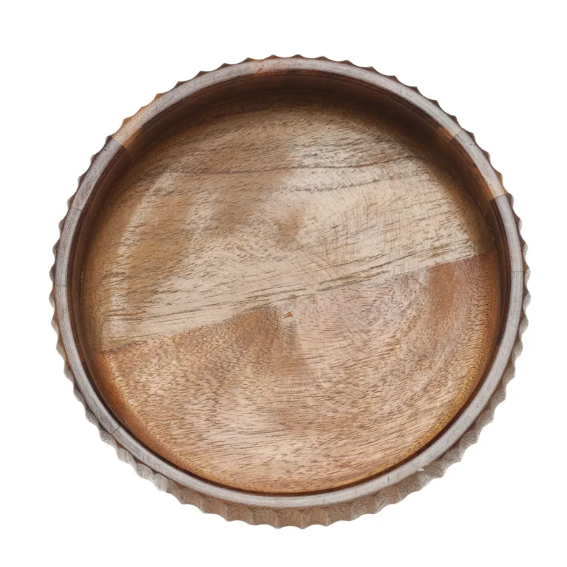 Салатник, 18х6 см, дерево, рифленый, Noble tree, image-1