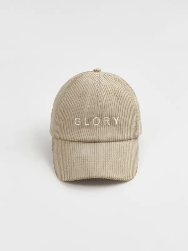 Бейсболка в рубчик, бежевая, Velvet cap, image-0