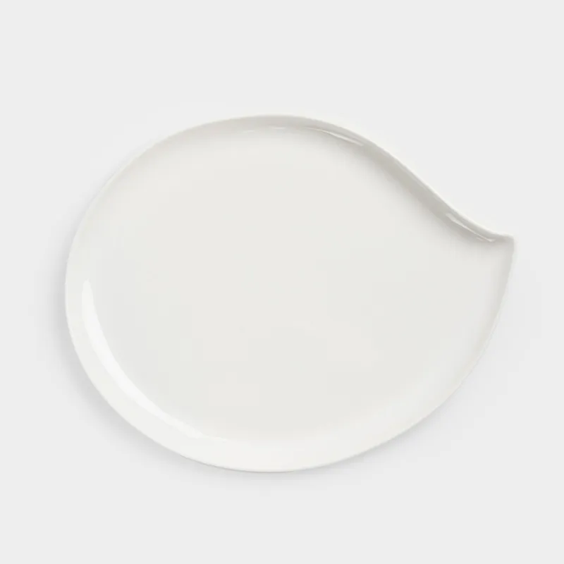 Тарелка обеденная, 27х21 см, фарфор P, белая, Лепесток, Blomblad