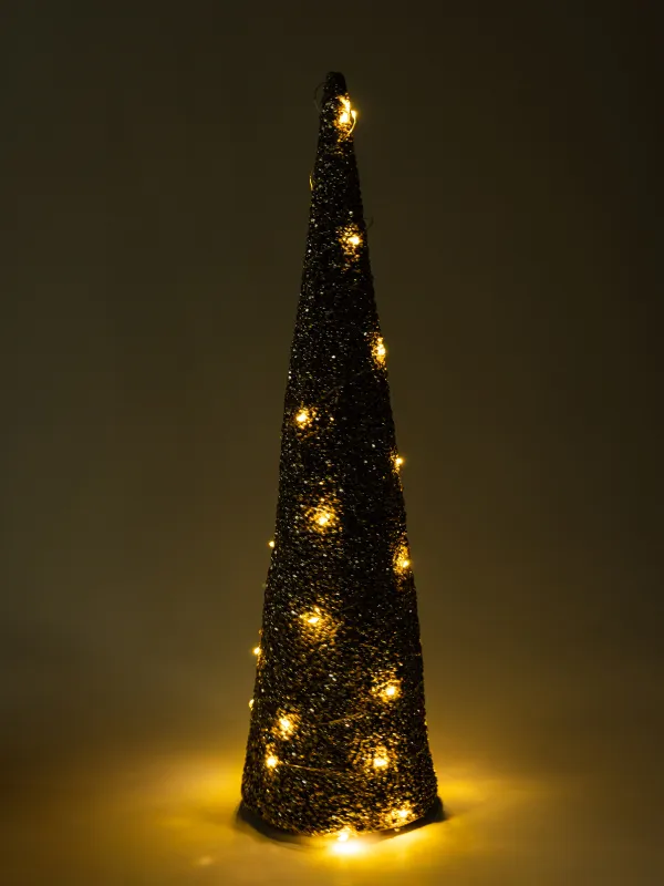 Ель-конус, 61 см, с подсветкой, вращающаяся, Frosty sparks, image-4