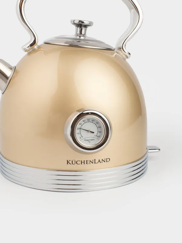 Чайник электрический, 1,7 л, 1850-2200 Вт, сталь/пластик, золотистый, Vintage kitchen, image-2