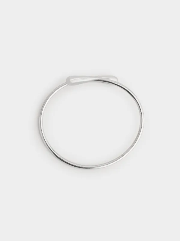 Браслет-кафф, 7 см, металл, серебристый, Капли, Jewelry, image-2