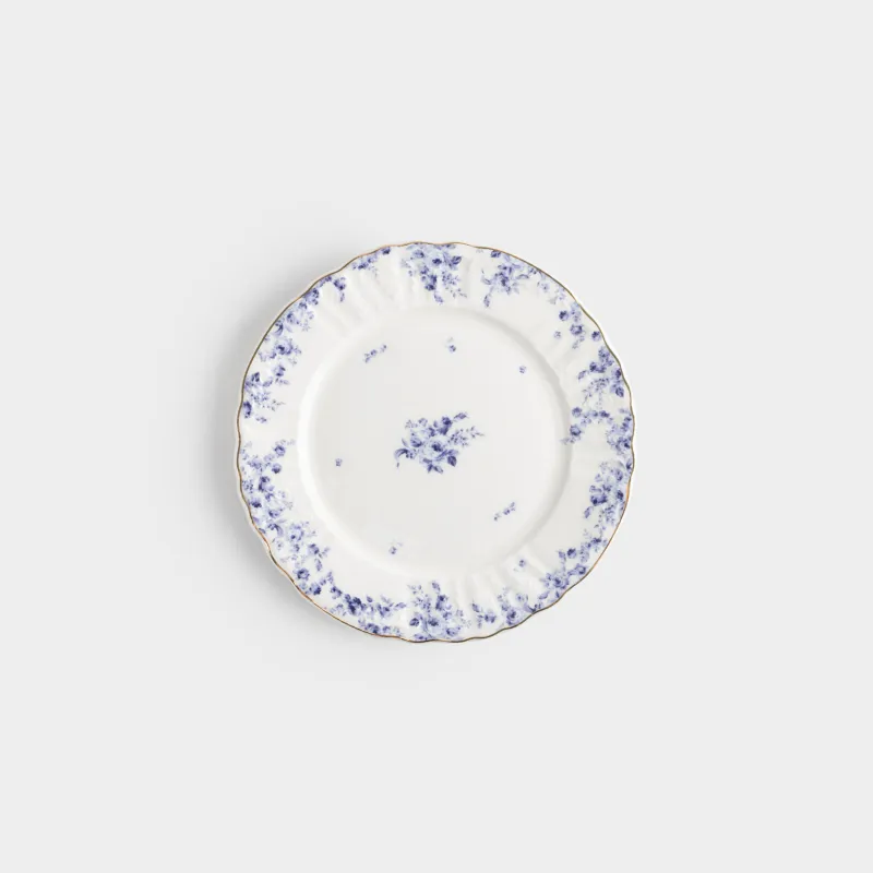 Тарелка закусочная, 20 см, фарфор F, белая, с золотистым кантом, Цветы гжель, Tradition Easter