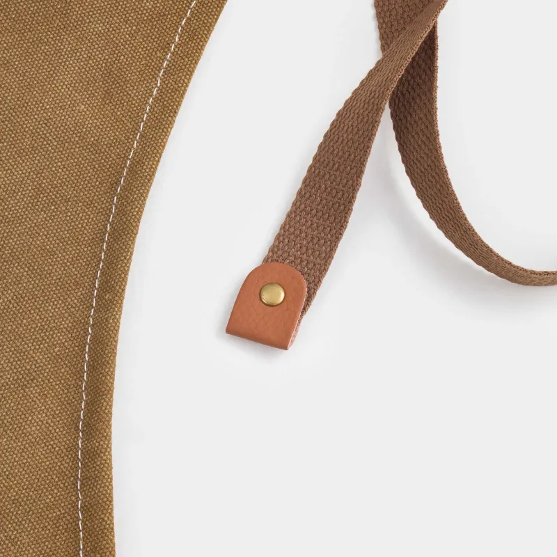 Фартук, 58х78 см, с карманами, с держателем, терилен/хлопок/искусственная кожа, коричневый, BBQ, image-4