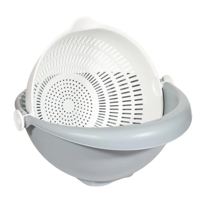 Набор из миски и дуршлага, 20 см, 2 пр, пластик, серый, Маятник, Soft kitchen, image-0