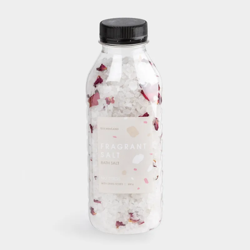 Соль для ванны, 600 гр, питательная, с сухоцветами роз, Роза, Антистресс, Fragrant salt