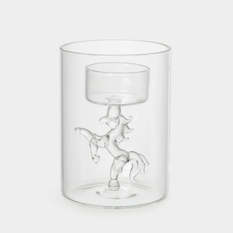 Подсвечник, 11 см, для чайной свечи, стекло Б, Конь, Decor candle