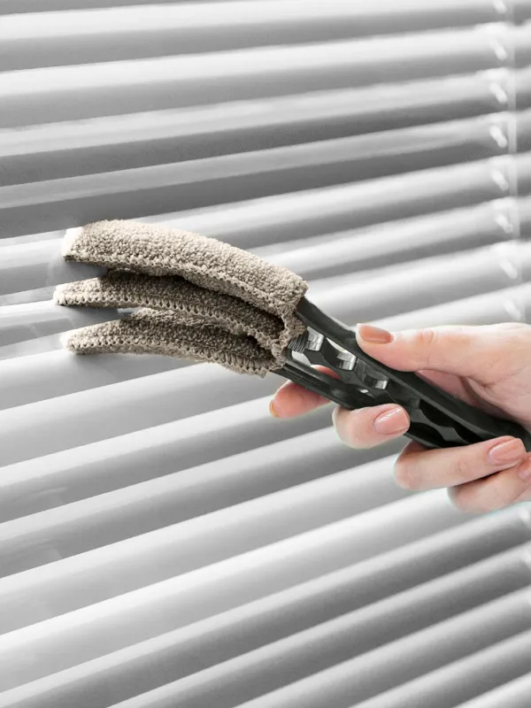 Щетка для чистки жалюзи и радиаторных батарей, 21х6 см, микрофибра/пластик, серая, Clean, image-6