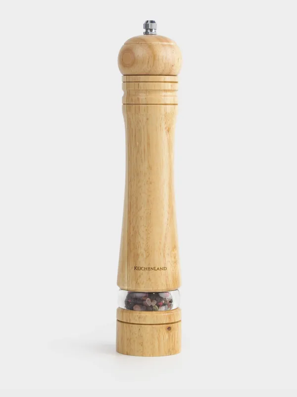 Мельница для специй, 26 см, механическая, дерево/акрил, Розовая соль/3 перца, Seasoning, image-0