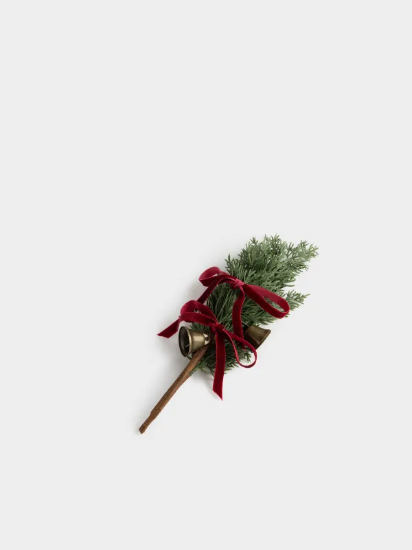 Ветка декоративная, 26 см, Ель с колокольчиками, Conifer decor, image-3