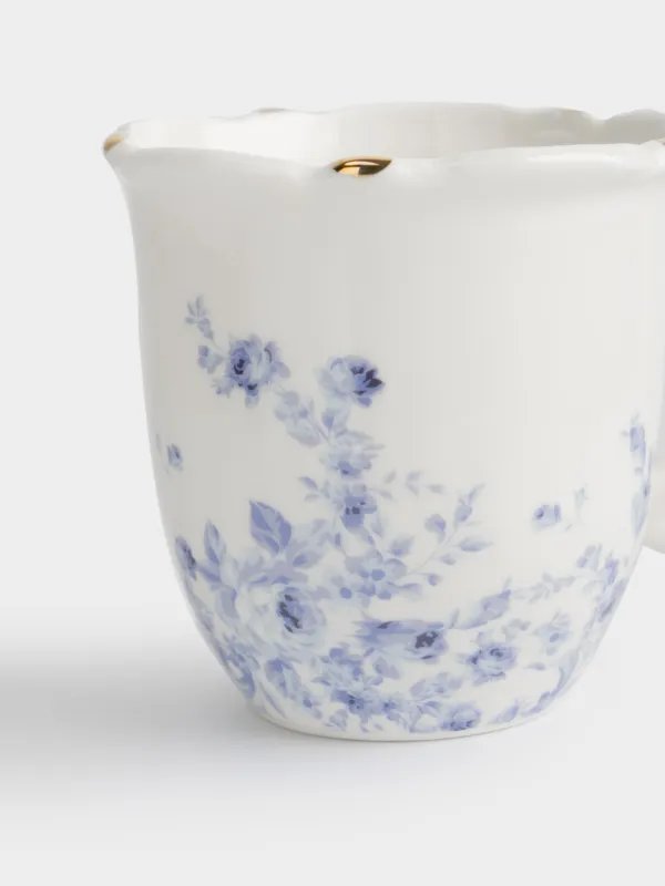 Кружка, 400 мл, фарфор P, бело-золотистая, Голубые цветы, Tradition Easter, image-1