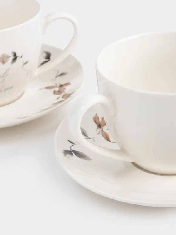 Пара чайная, 2 перс, 4 пр, 280 мл, фарфор N, Осенние цветы, Refined floral, image-6