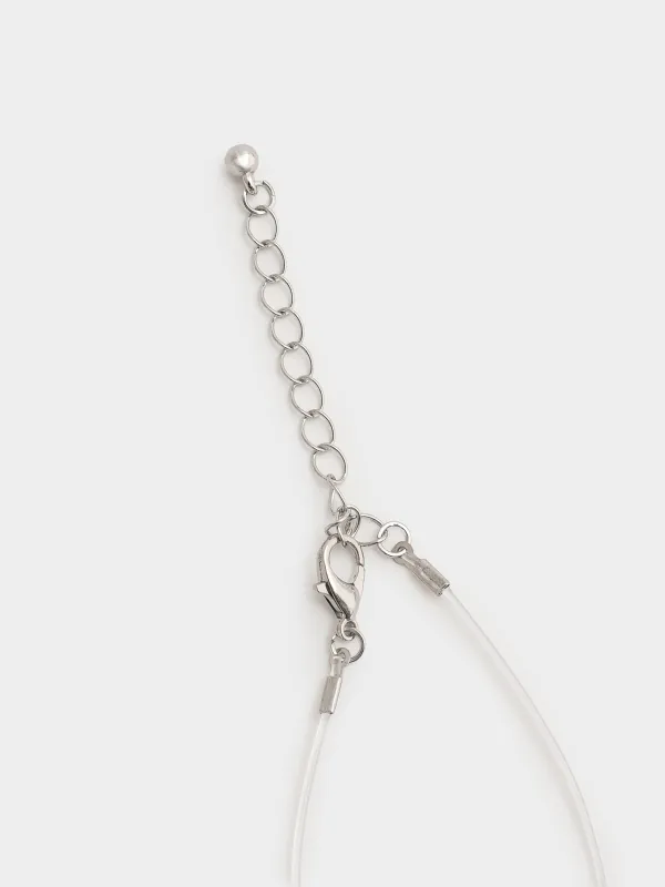 Цепочка, 40 см, с подвеской, металл/стразы, серебристая, Сердце, Jewelry heart, image-2