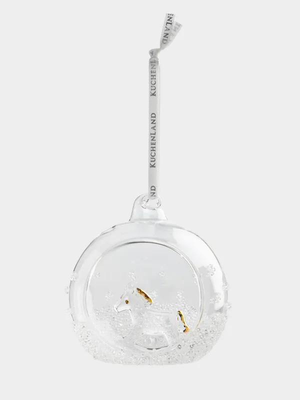 Игрушка елочная, 8 см, стекло, Лошадка в шаре, Ball shape, image-1