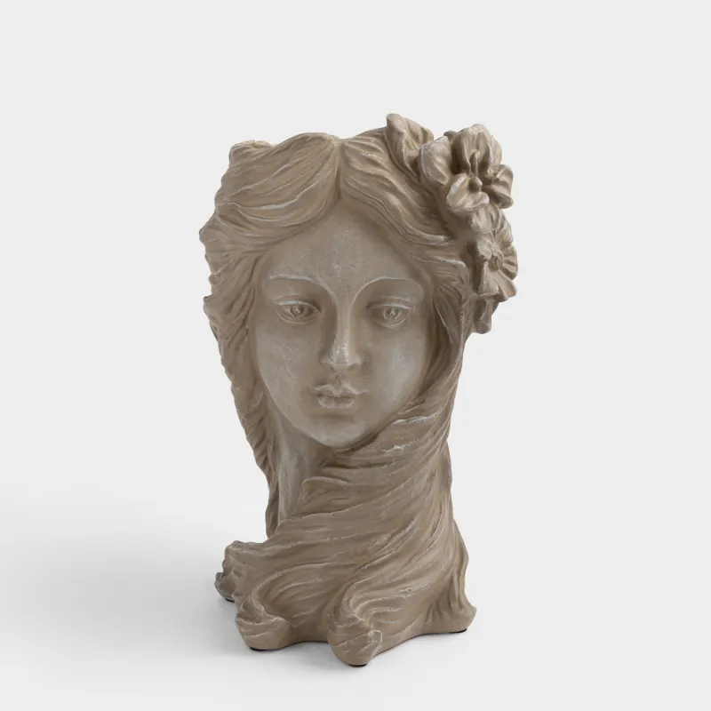 Ваза декоративная, 30 см, полирезин, молочно-бежевая, Девушка, Girls