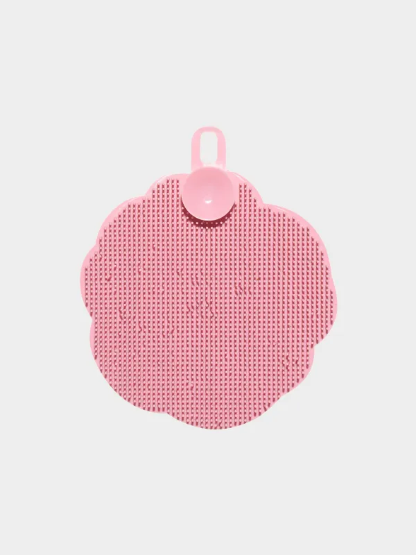 Губка для мытья посуды, 13х11 см, силикон, пудровая, Роза, Manny, image-1