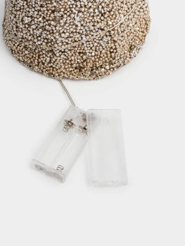 Ель-конус, 60 см, с подсветкой, полиэстер/металл, шампань, Заснеженная ель, Frosty sparks, image-3