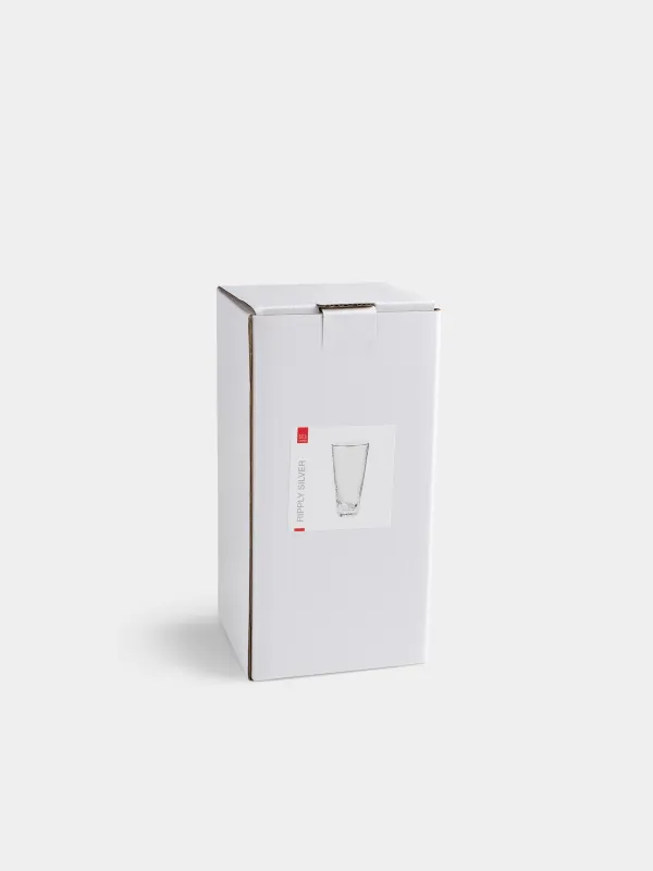 Стакан, 450 мл, с серебристым кантом, Ripply silver, image-4