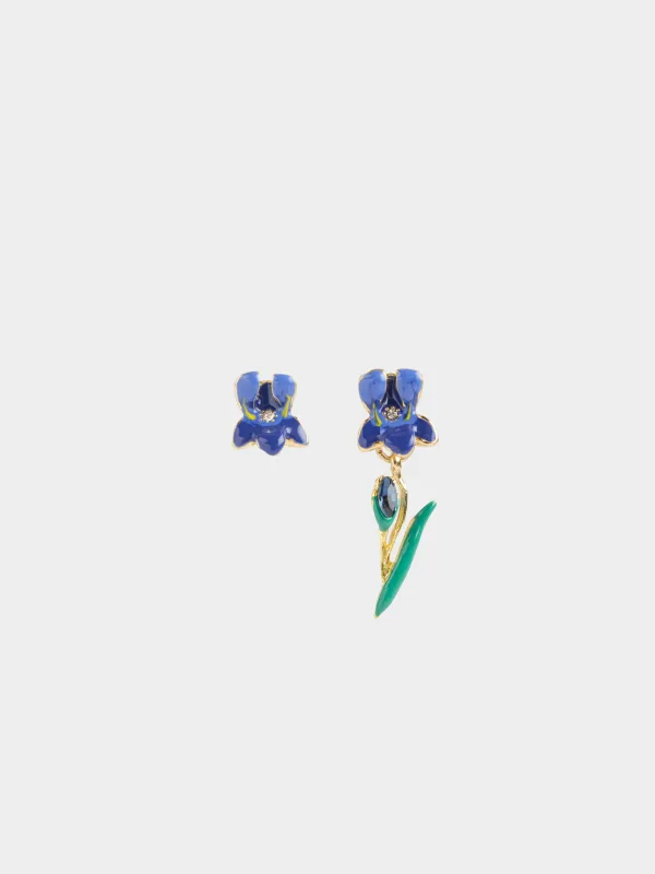 Серьги-пусеты, 2 шт, Ирисы, Iris garden, image-1