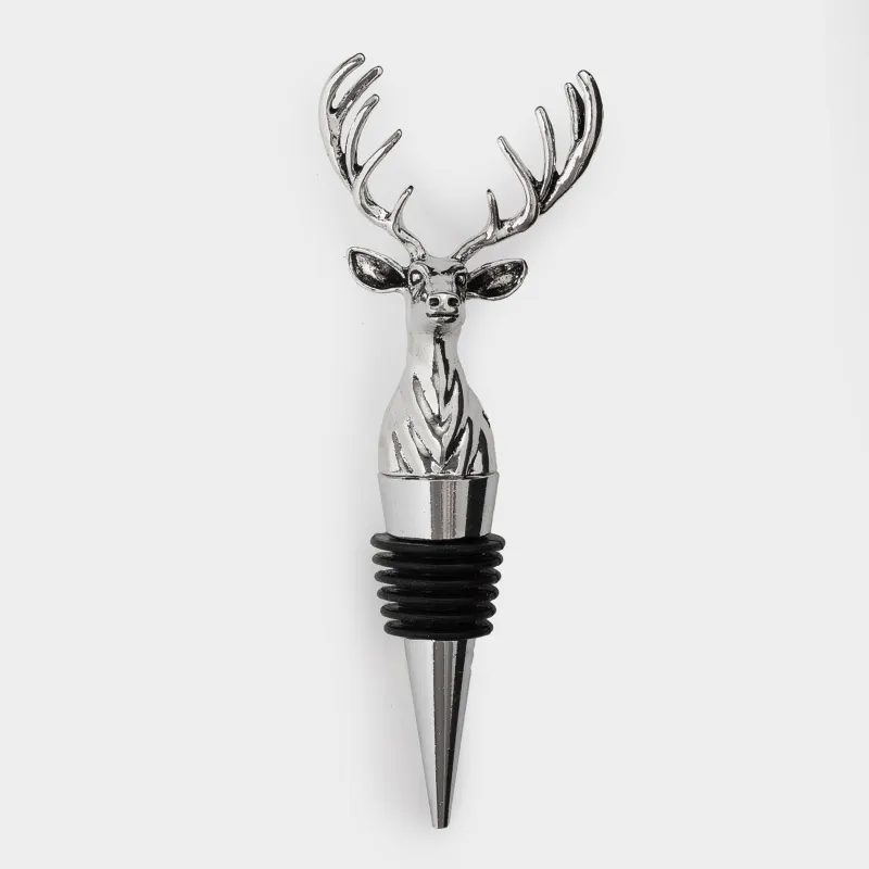 Пробка для винной бутылки, 12 см, металл, серебристая, Олень, Arctic deer