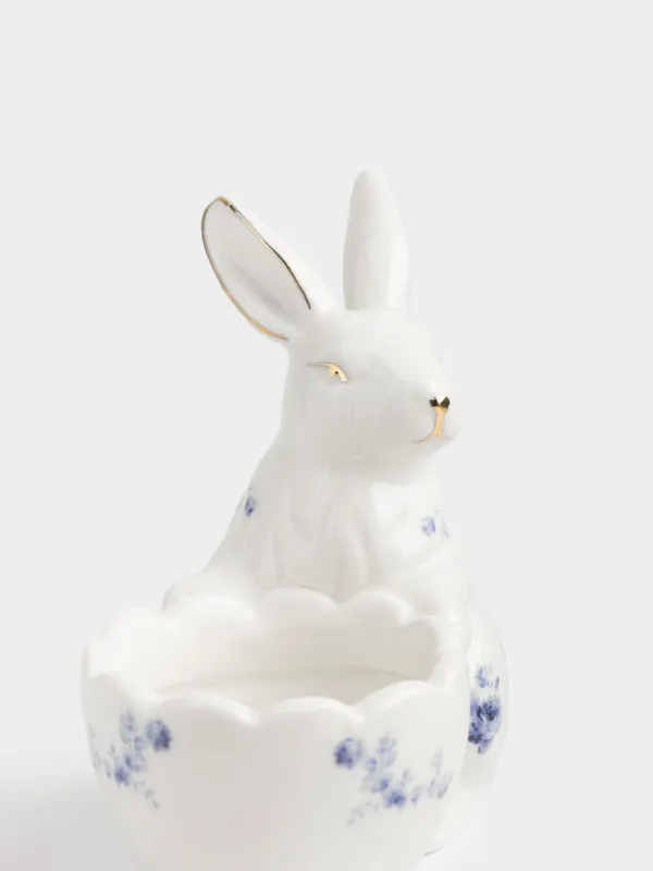 Подставка для яйца, 10 см, фарфор P, бело-золотистая, Кролик, Tradition Easter, image-1