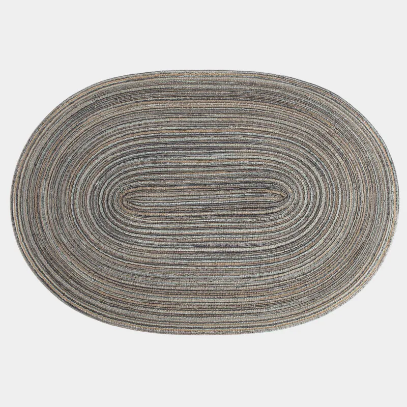 Салфетка под приборы, 30x45 см, полиэстер, овальная, серо-коричневая, Rotary