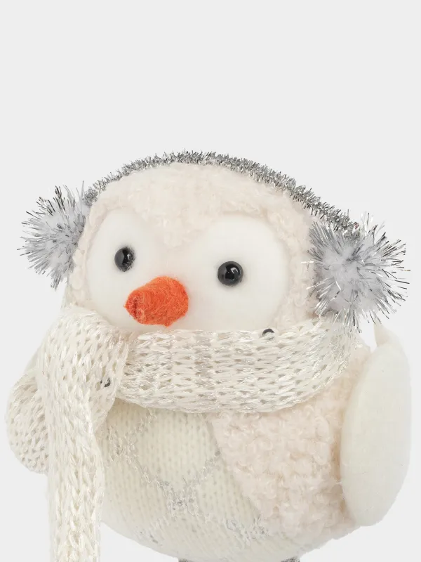 Изделие декоративное, 16 см, пенопласт/полиэстер, бело-серебристое, Птица в наушниках, Birds, image-4