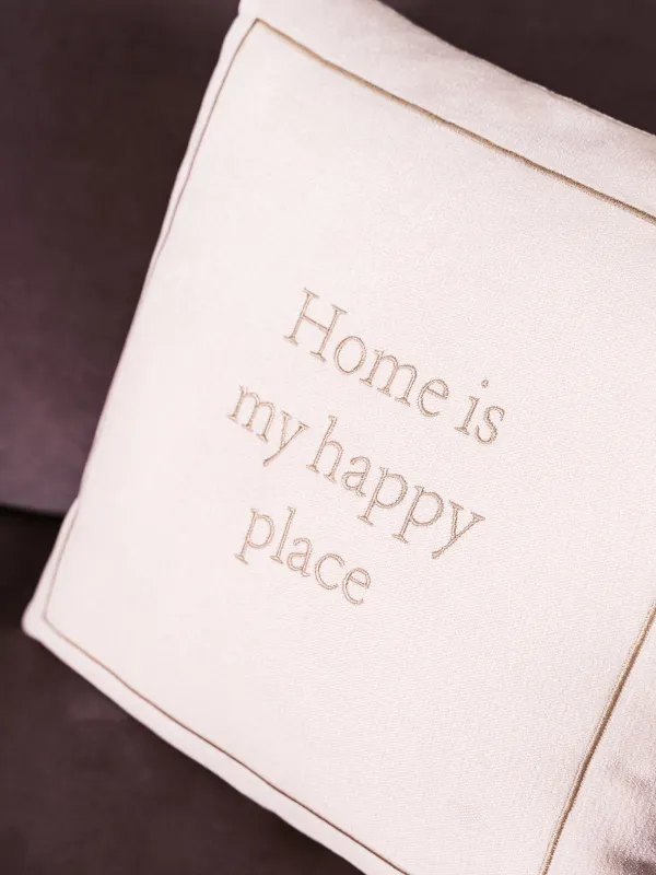 Подушка декоративная, 45х45 см, Home is my happy place, Chenill, image-3