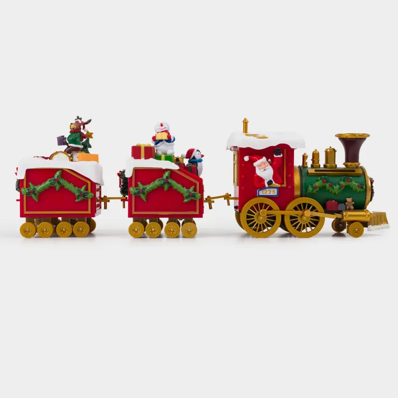 Железная дорога игрушечная, M, музыкальная, с подсветкой, Красный поезд, Game rail, image-3