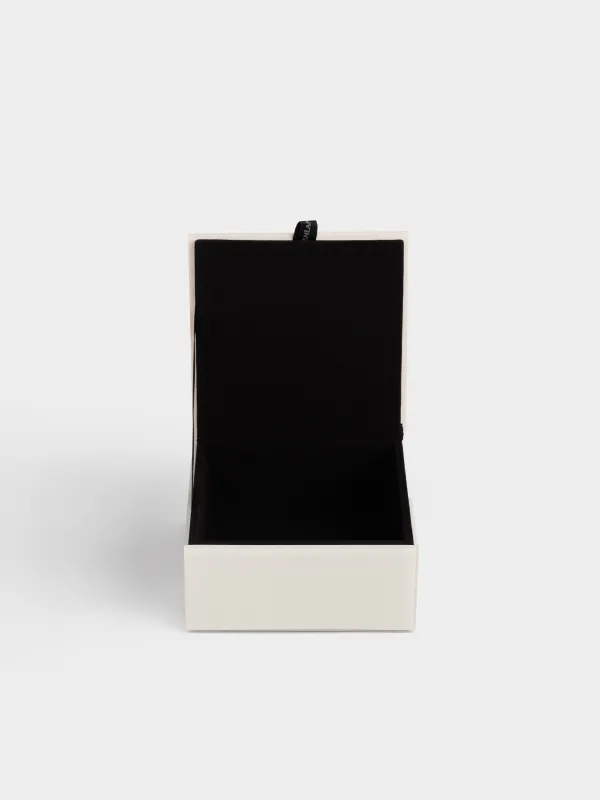 Шкатулка для украшений, 12х12 см, стекло, зеркальная, бежевая, Цветок, Glossy color, image-3