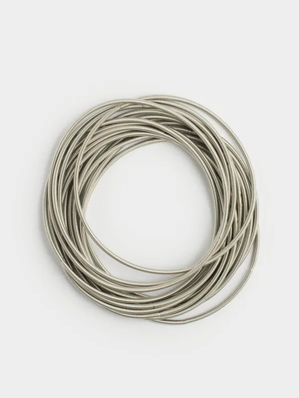 Набор браслетов, 17 см, 12 шт, металл, серебристый, Кольца, Jewelry, image-0