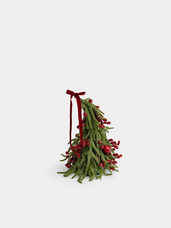 Ель искусственная, 30 см, Ель с бантиками и гранатами, Conifer curved, image-0