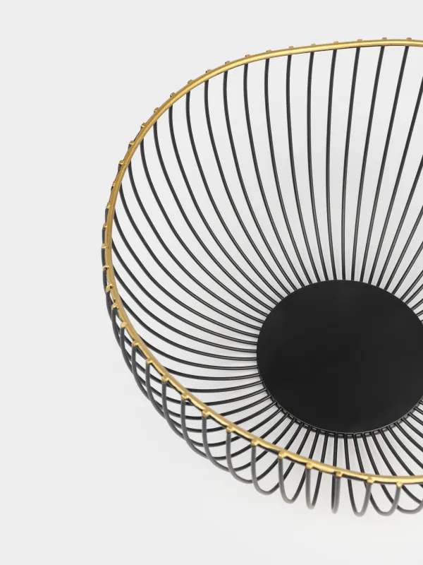 Корзина для фруктов, 26 см, металл, черная, Волнистый край, Twist black, image-1