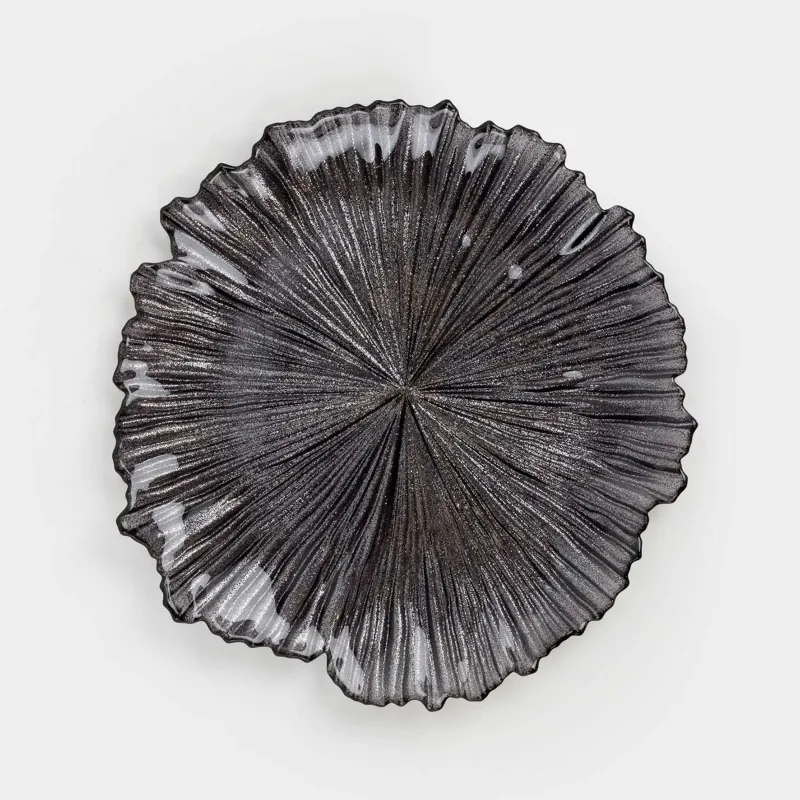 Тарелка обеденная, 28 см, стекло Р, серая, Verge