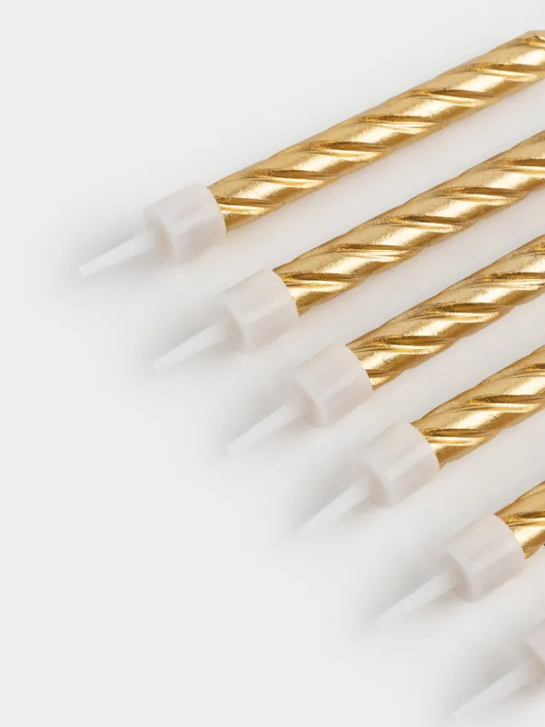 Свеча для торта, 6 шт, тонкая, Спираль, Birthday party, image-2