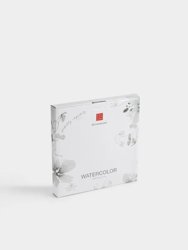 Тарелка обеденная, 27 см, фарфор N, Серые цветы, Watercolor, image-6