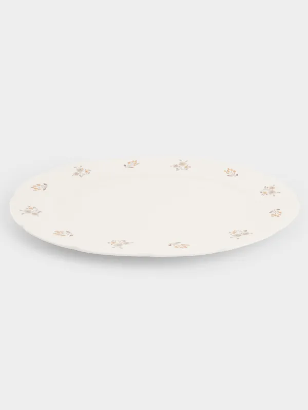 Блюдо, 30х21 см, фарфор N, овальное, белое, Винтажные цветы, La flore, image-0
