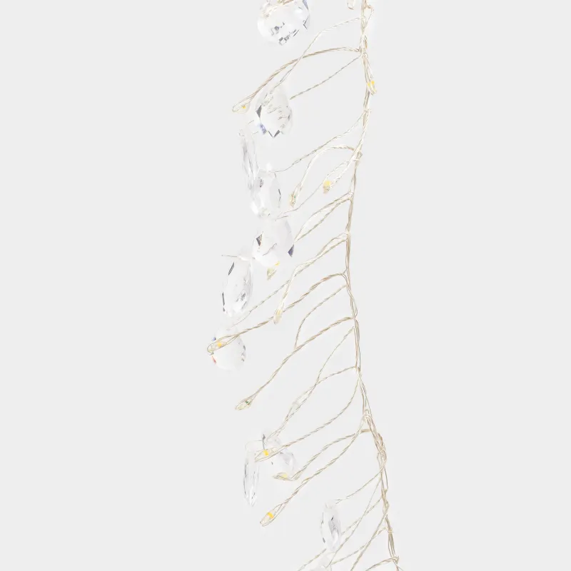 Гирлянда декоративная, 2 м, с подсветкой, 150 ламп, акрил/пластик, белая, Кристаллы, Crystal decor, image-3
